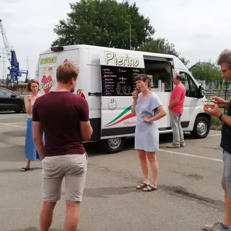 Ice cream break during hot working days